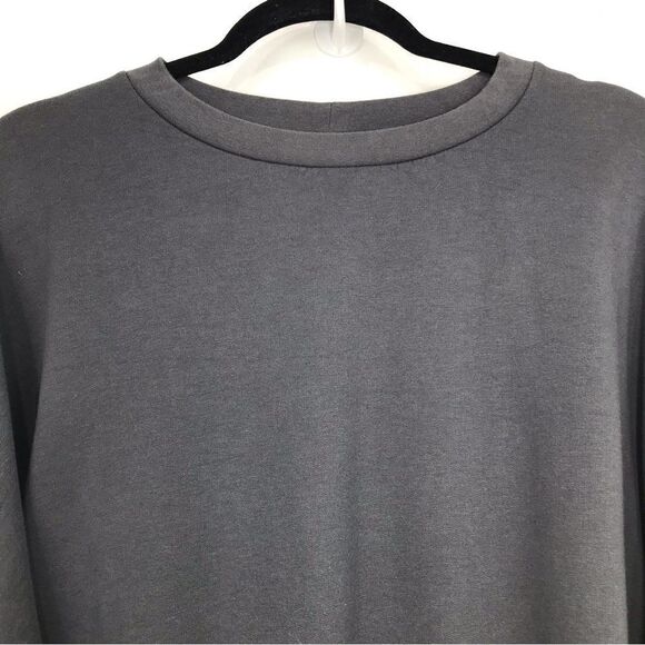 Young Fabulous and Broke Gray Faux Fur Stripe Sleeve Cozy Pullover - Picture 7 of 16